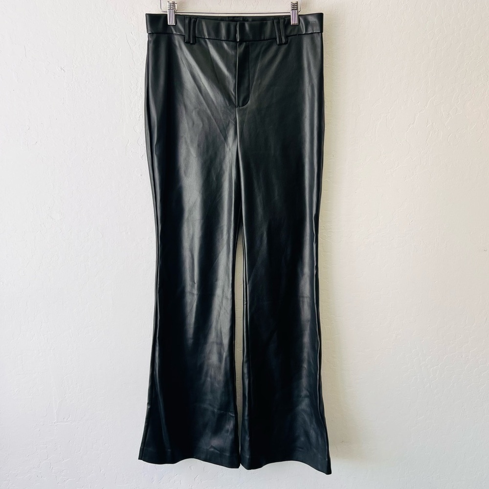 Sold Zara Vegan Leather Boot Cut Pants Large - Picture 2 of 9
